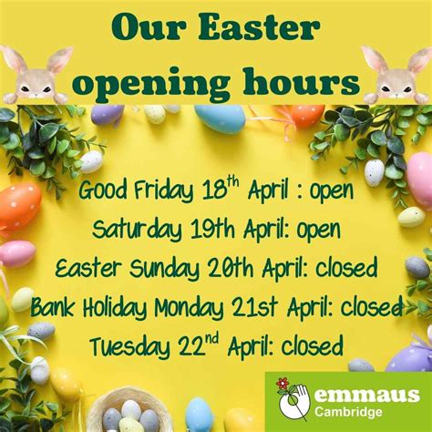 emmaus cambridge opening hours